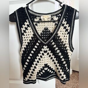 Rebellion Black and White Crochet top